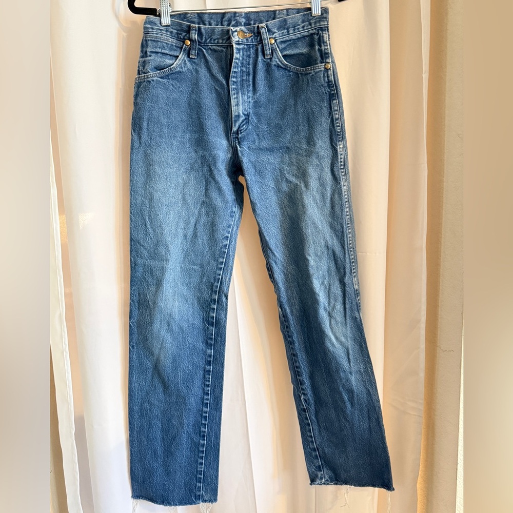 Wrangler 13MWZ Cowboy Cut High Rise Jeans - Raw Hem - 30